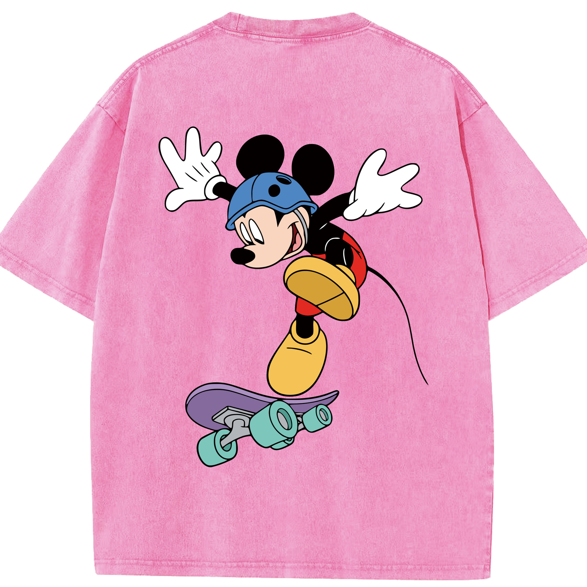 （画像用） ミッキーマウス Mickey Mouse 綿100% ヴィンテージ風 半袖Tシャツ（背面プリント）